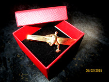 Vintage Colibri English Made Gold Plated Tie Bar Clip - FOOTBALLER IN ACTION   L