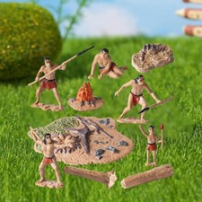 10Pcs Primitive People Decor Caveman Scenery Small Primitive