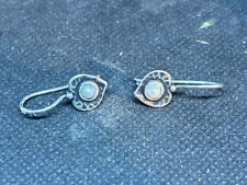 Silver Heart Earrings 1920s Art Deco Piece Jewellery Item Curios Unusual 9s
