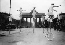 Monowheel performance in front of the Brandenburg Gate in Berlin 1- Old Photo