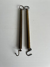 Two Vintage Salters Jewellers Brass Spring & Hook Balance Scales TROY scales