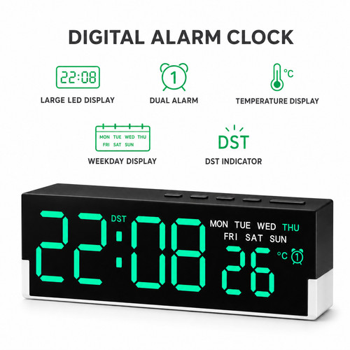 Digital alarm clock usb - alarm,
