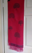 HOUSE OF TWEED SUPER SOFT FUSCHIA AND GREY PASHMINA SHAWL NEW RRP. £25