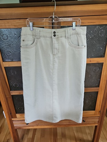 Womens cream denim catos skirt - cream,