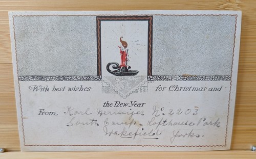 Ww1 christmas card sent - christmas,
