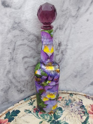 Decoupaged bottle second - in,