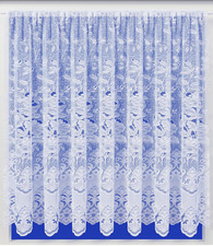 White Net Curtain - Floral