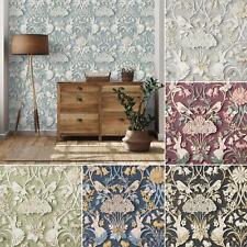 Fine Decor Dimensions Woodland Animals Flowers Wallpaper 3D Effect Damask Colors
