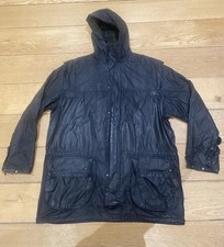 Vintage Retro 80’s Barbour Durham Wax Hooded Jacket M/l Mens