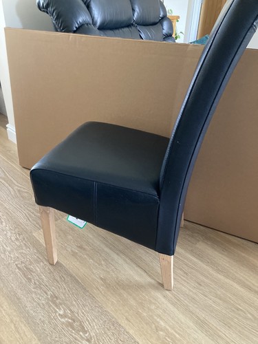 Leather oak dining chairs 6 - x,