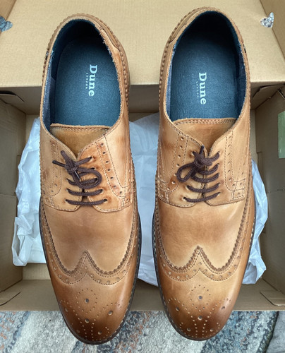 Mens dune leather - leather, brogue