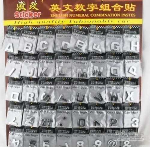 Chrome self adhesive - 3d, letter