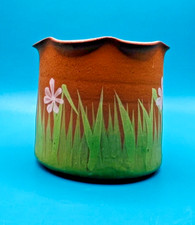 Vintage Small Hand painted studio pottery Terracotta Pot