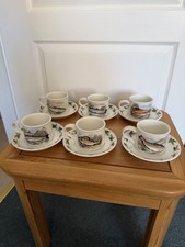 Vintage Portmeirion The Compleat Angler Tea Set 6 Cups And 6 Saucers. Unused.