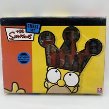 The Simpsons Chess Set Antiqued Metal-Style Boxed Complete 2005