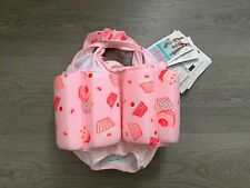 Sunuva Mini Cupcake Girls Pink Float Suit Swim Suit Size 1-2 - New With Tags