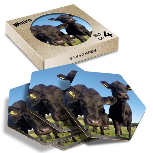 Hexagon mdf coaster black - hexagon,