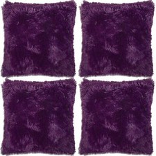 x 4 Cushion Covers Faux Fur