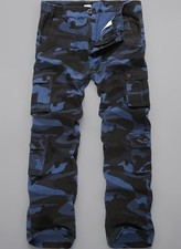 Icker mens cargo trousers - mens, blue