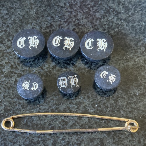 Vintage monogram buttons set - vintage,