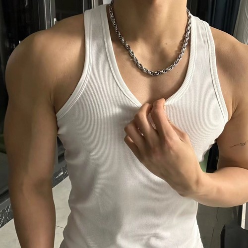 Mens ribbed vests cotton - vests,