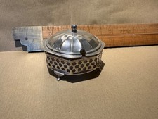 Vintage Silver Plated Mustard Pot, with glass liner, no makers mark. 