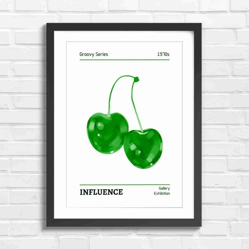 Retro vintage cherries art - retro,