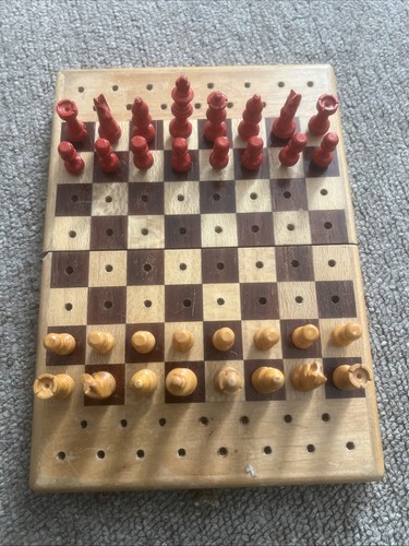 Vintage travelling chess set