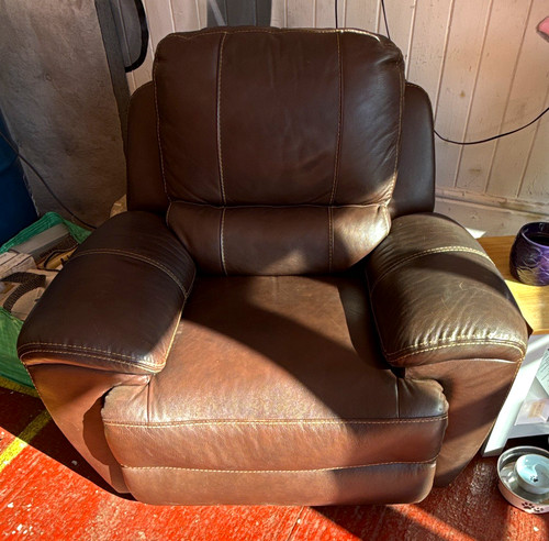 Dfs brown leather recliner - brown,