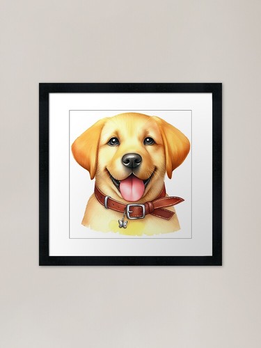Yellow labrador framed art - labrador,