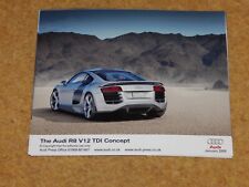 AUDI R8 V12 TDI CONCEPT ORIGINAL PRESS PHOTO (UK) January 2008  10"x8" REAR FLAT