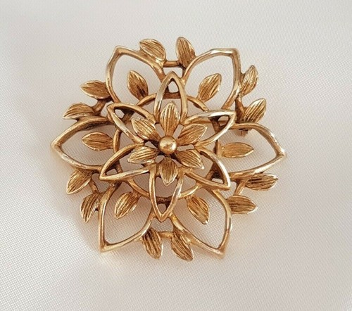 Flower brooch gold - ~, tone