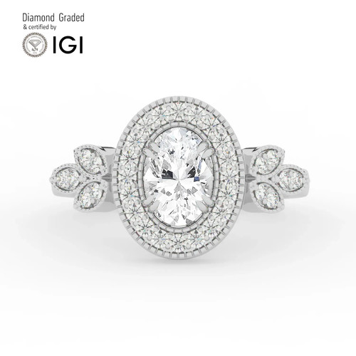 Oval diamond engagement ring - diamond,