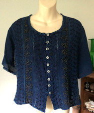 Vintage Indian Viscose navy