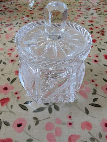 Cut glass preserve pot - cut,