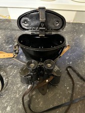 WWII WW2  German 6x30 BMJ Dienstglas Binoculars & Bakelite Storage Case +Straps