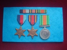 WW2 MEDAL GROUP 1939/45 - BURMA STARS DEFENCE  RIBBON BAR