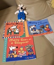 Vintage Maisy Mouse Soft Toys Plush Dungarees  1999 Lucy Cousins & Books