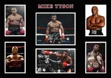 MIKE TYSON Signed A4 Autograph PHOTO Montage Signature Print BOXING Gift Poster