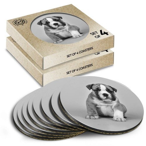 Boxed round coasters bw - boxed,