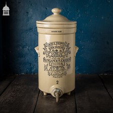 19th C Doultons Lambeth Cream Enamelled Stoneware Size 2 Manganous Carbon Water