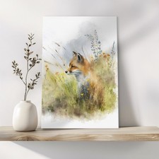 Fox Cub Art Canvas Print