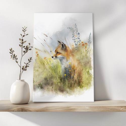 Fox cub art canvas - fox,