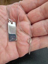 925 Sterling Silver Pendent And Chain Hallmarked 16inch 41cms