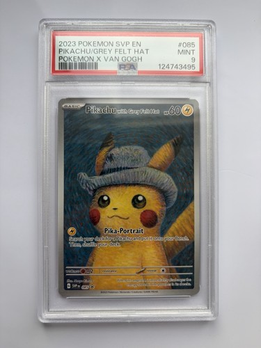 Pikachu grey felt hat psa - -, 9