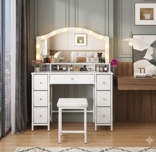 Dressing table makeup desk - table, led