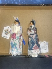 1970’s Two Liberty Of London Peg Dolls One With Love Book. & Other With Pins