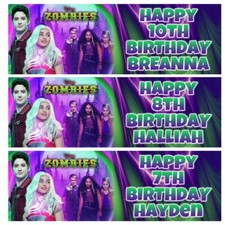 DISNEY ZOMBIES Personalised Birthday Banners - Disney Birthday Banners