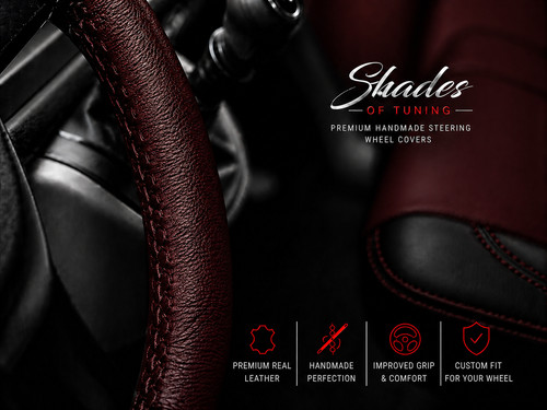 Leather steering wheel cover - wheel,