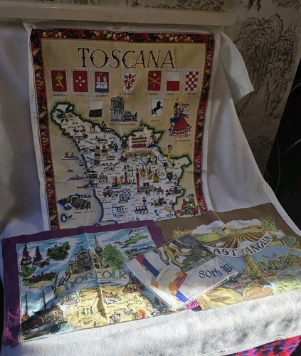 Vintage tea towels maps - 4,